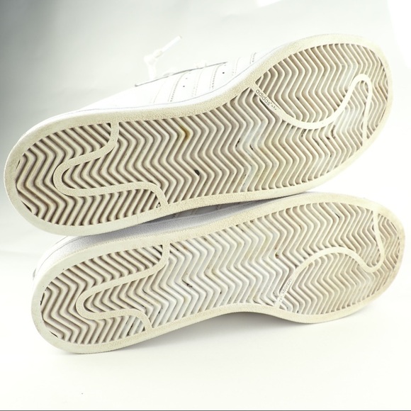 Adidas Superstar mens sz 10 W 11.5 white leather sneakers - Picture 8 of 9